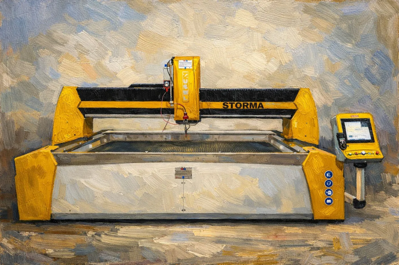 3 Eksen Su Jeti Kesim Makinesi — 2000×4000 mm · WJ ECS — ikinci el, görsel 1