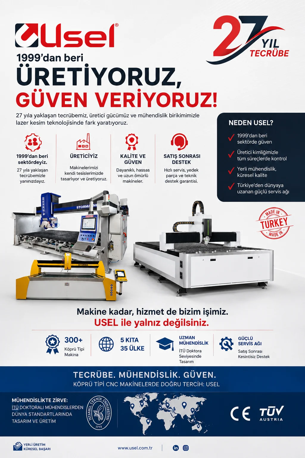 USEL Makina — yerli üretim, dünya kalitesi.