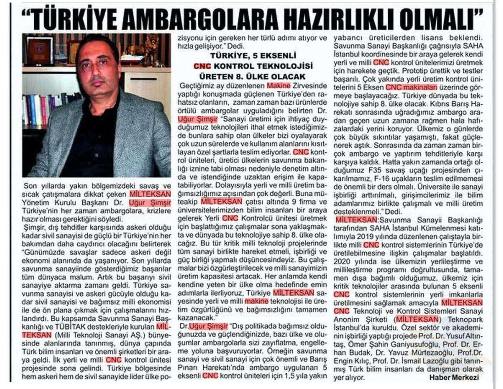USEL Makina basın yansıması