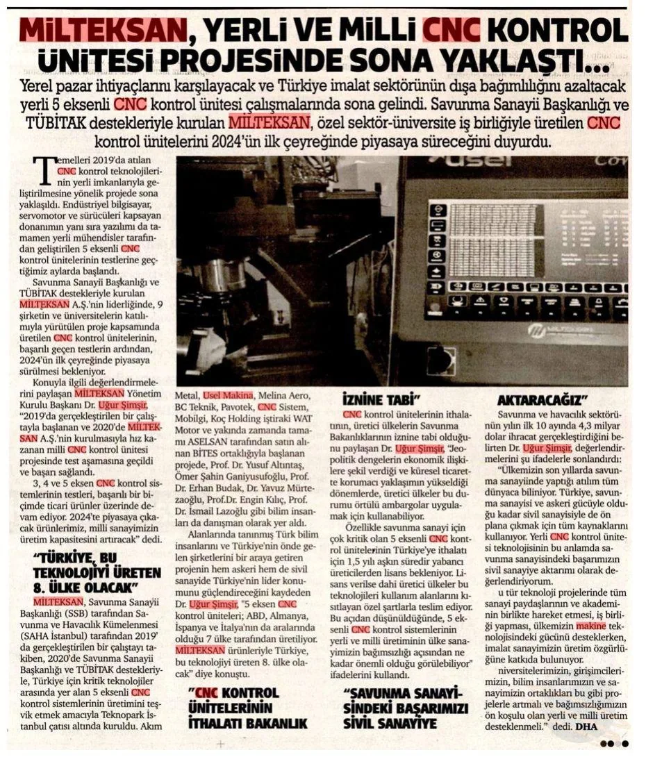 USEL Makina basın yansıması