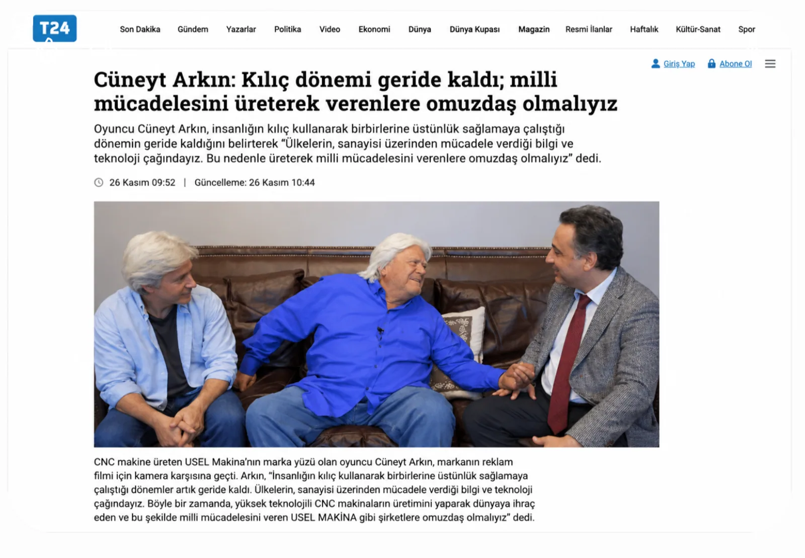 USEL Makina basın yansıması