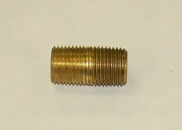 Hex Nipple, Brass,1/8"